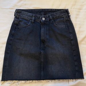 Black denim skirt